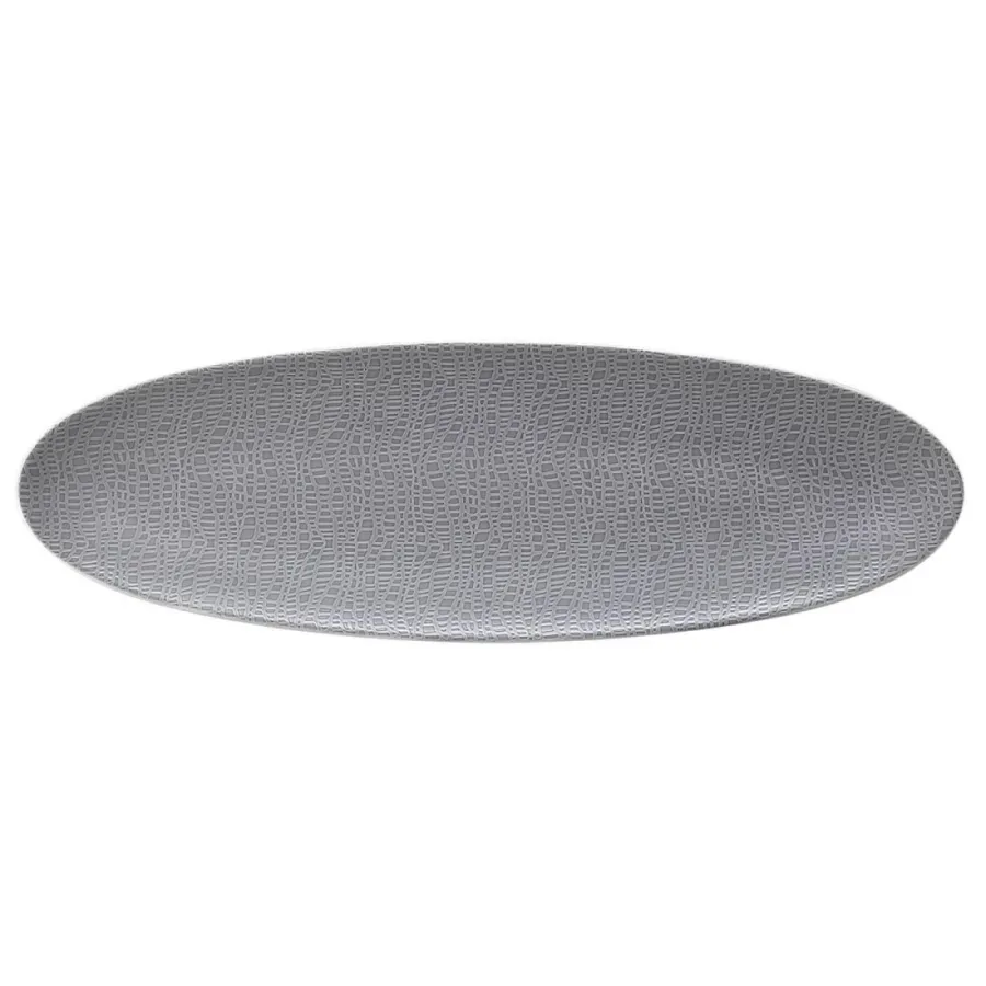 obrazek 1 Owalny wąski porcelanowy talerz do serwowania 44x14 cm w kolorze szarym - Seltmann Weiden