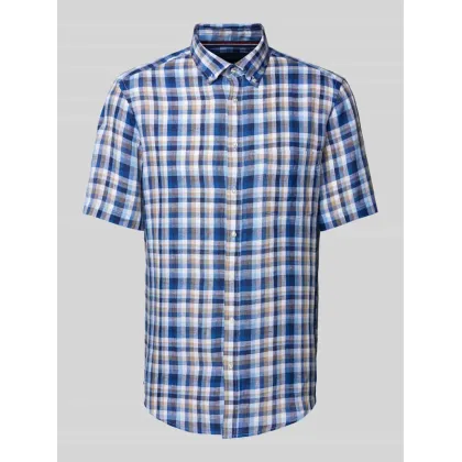 Zdjęcie Koszula casualowa o kroju regular fit z lnu z kołnierzykiem typu button down