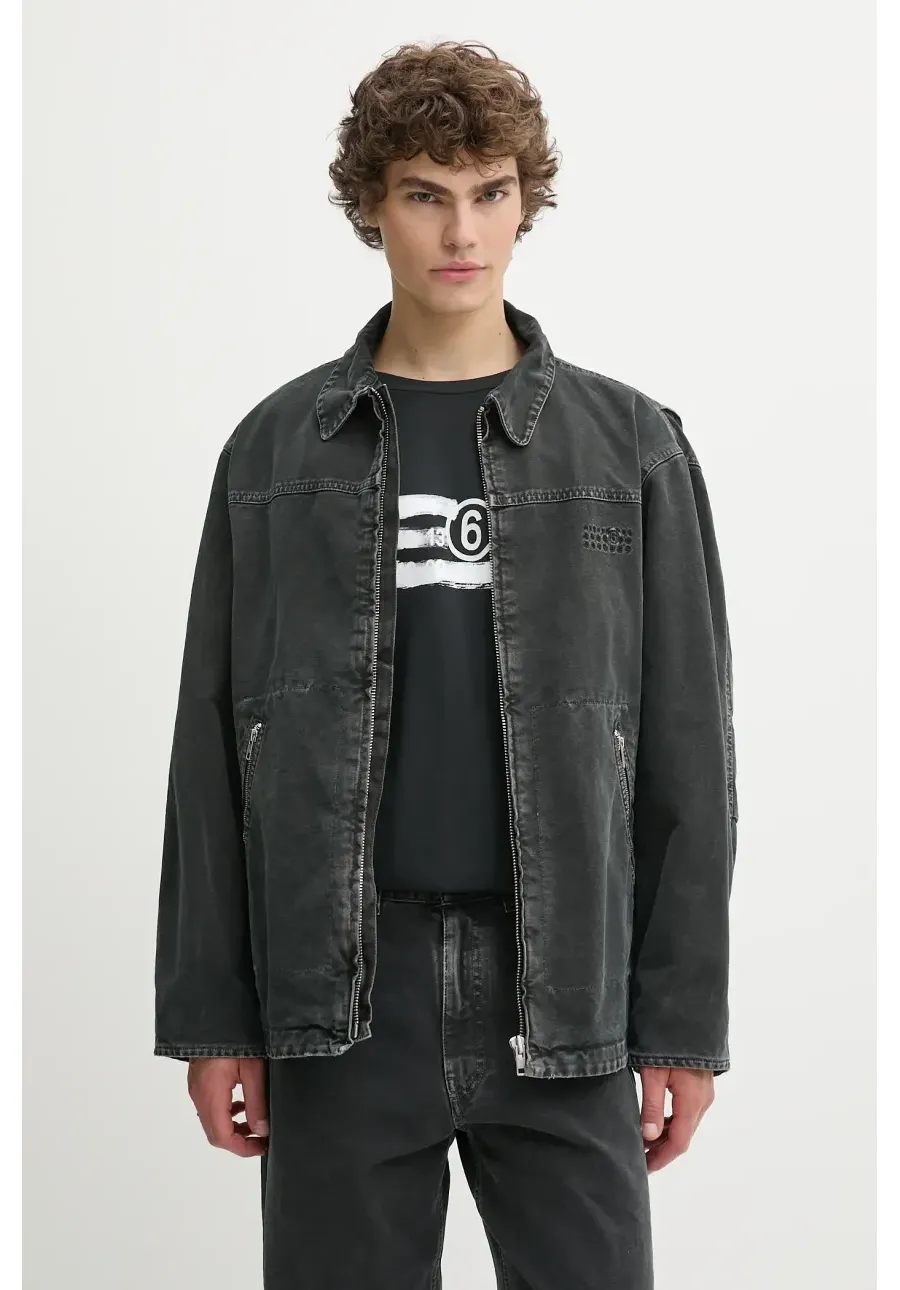 obrazek 1 MM6 Maison Margiela kurtka jeansowa kolor czarny przejściowa oversize SH0AM0041