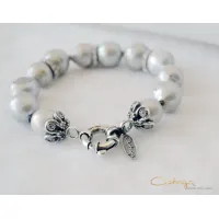 Picture Elegant bracelet with pearls, silver and zircons - Astorga
