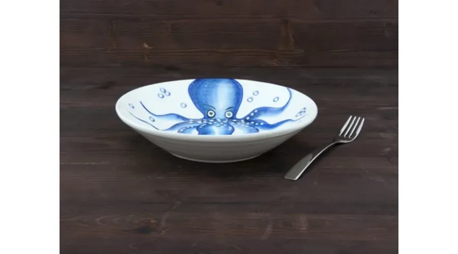 obrazek 3 Mała ceramiczna ręcznie malowana miska na makaron z motywem ośmiornicy - Le Ceramiche
