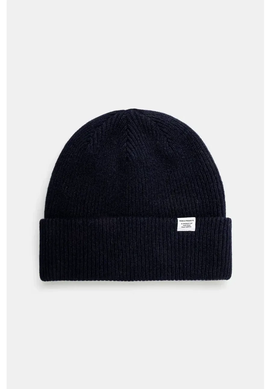 obrazek 1 Norse Projects czapka wełniana Czapka Norse Projects Norse Beanie N95-0569 7004 kolor granatowy wełniana