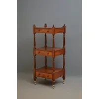Zdjęcie Dobrej jakości mahoniowe półki / regalik na kółkach William IV - antyk
