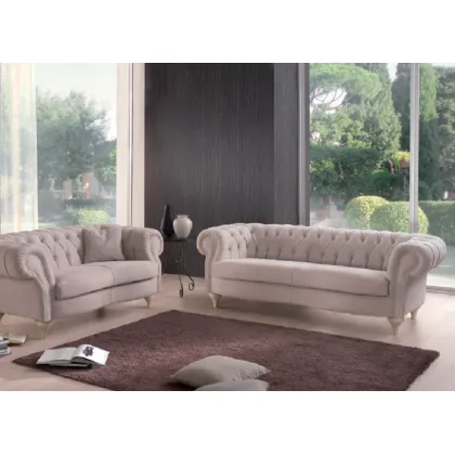 Zdjęcie Przepiękna, skórzana sofa do salonu chesterfield, dwuosobowa