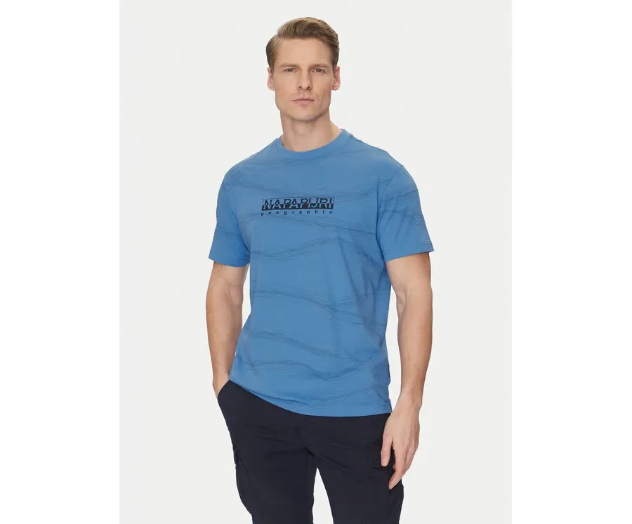 obrazek 1 Napapijri T-Shirt B-Cellini NP0A4ILS Niebieski Regular Fit