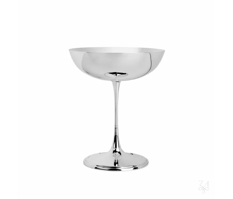 picture 1 Elegant silver-plated champagne glass with a modern form - Zaramella Argenti