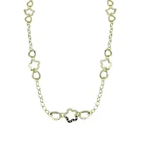 Zdjęcie Elegancki choker z łańcuszkiem z owalnymi i kwiatowymi ogniwami cm.45