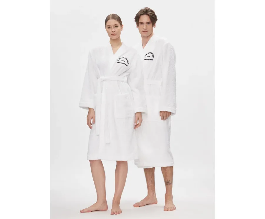 obrazek 1 KARL LAGERFELD Szlafrok Unisex Logo 225W2190 Biały