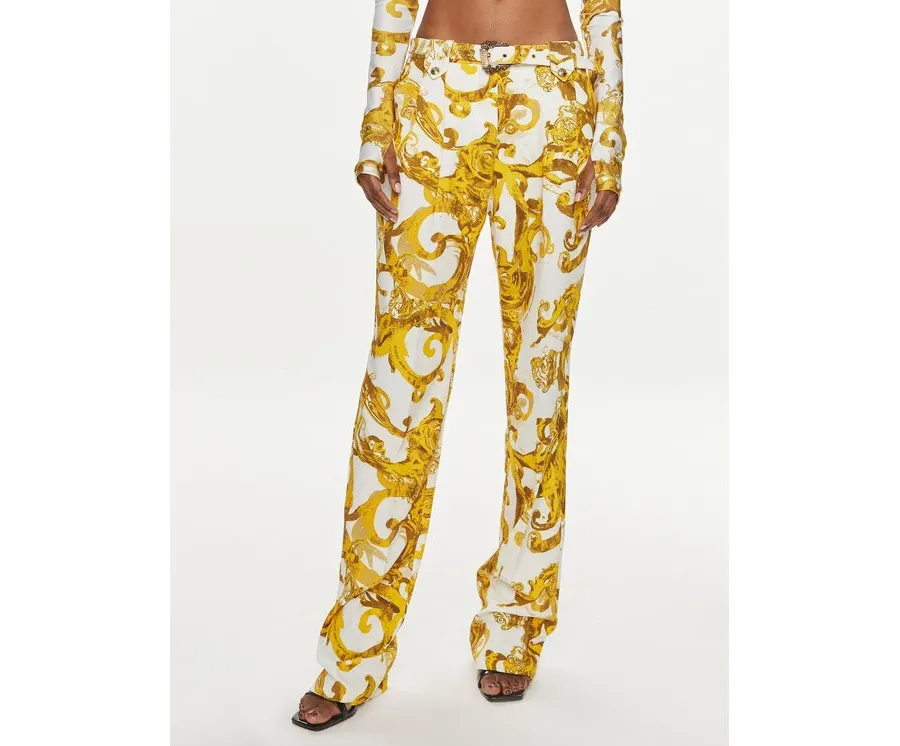 obrazek 1 Versace Jeans Couture Spodnie materiałowe 76HAA111 Biały Slim Fit