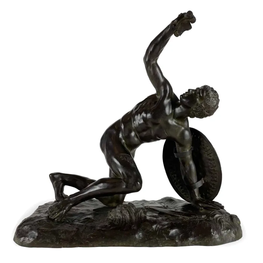 obrazek 1 Brązowa statua gladiatora wykonana przez mistrza z XIX wieku