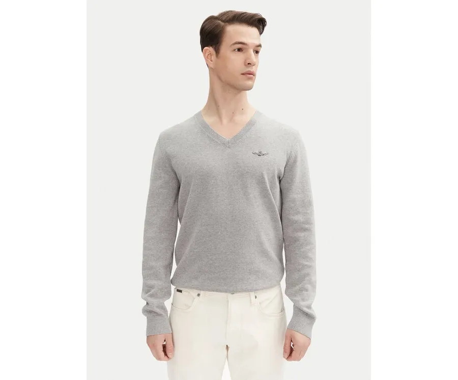obrazek 1 Aeronautica Militare Sweter 251MA1504L506 Szary Regular Fit