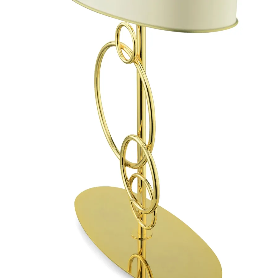 obrazek 2 Lampa stołowa z owalnym kloszem z tkaniny H.54xL.33xP.16 cm
