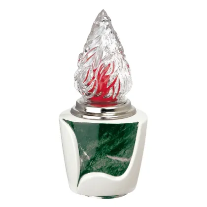 Zdjęcie Lampa porcelanowa na grób - zielone marmurowe wykończenie