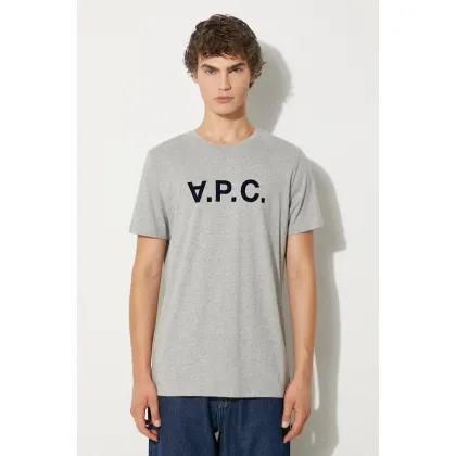 Zdjęcie A.P.C. t-shirt bawełniany VPC Color kolor szary z nadrukiem COEZB.H26943-LIGHTGRAYC