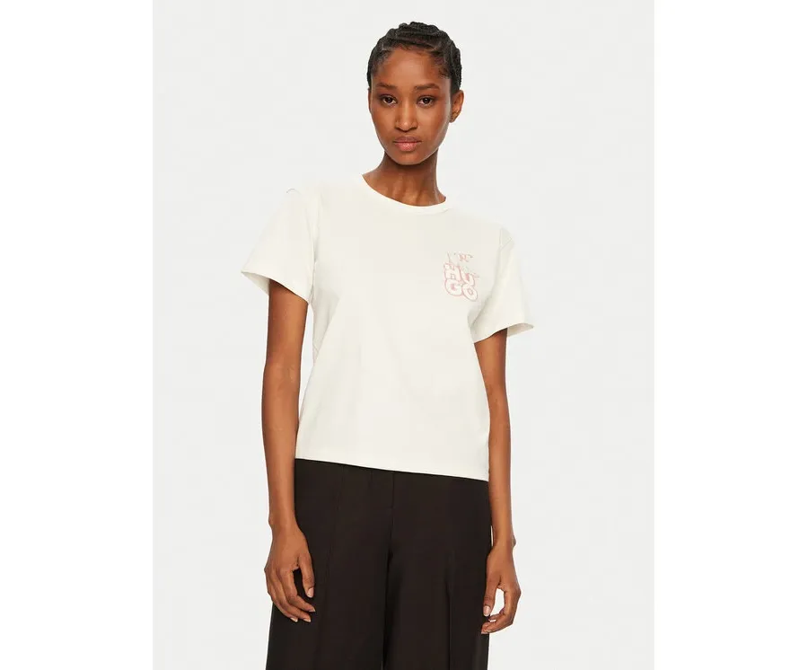 obrazek 1 HUGO T-Shirt Destrel_1 50534246 Écru Regular Fit