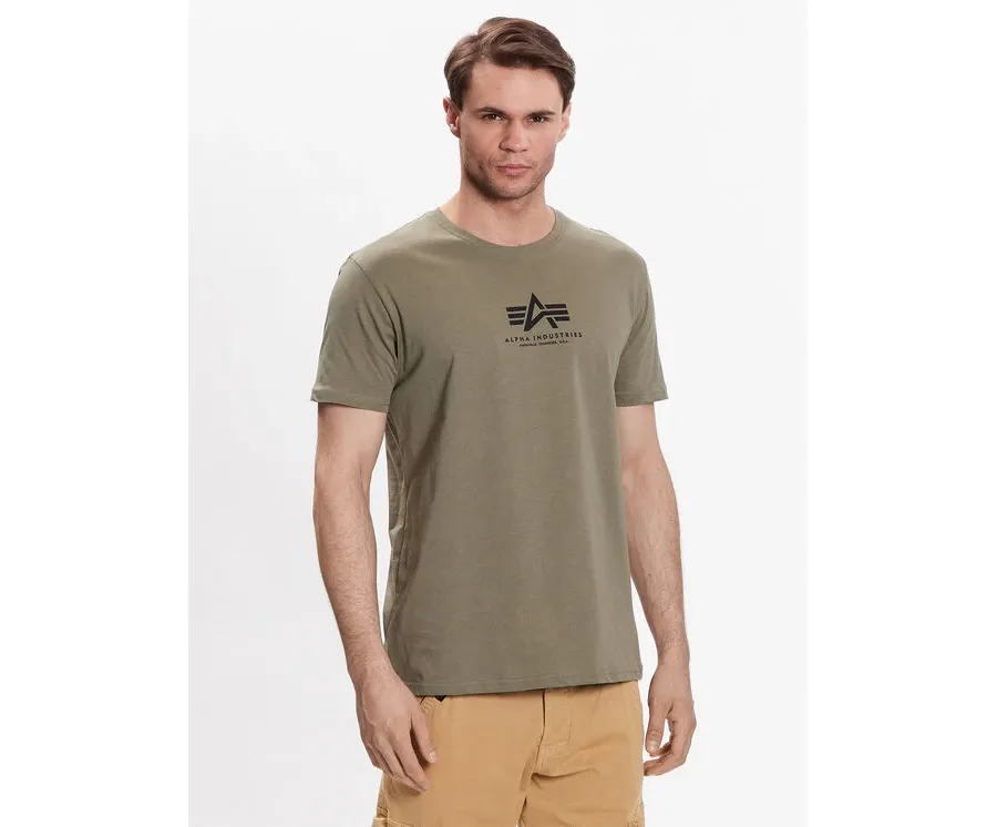 obrazek 1 Alpha Industries T-Shirt Basic 118533 Beżowy Regular Fit
