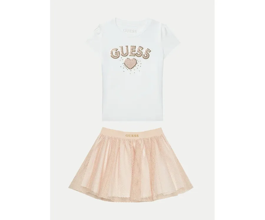 obrazek 1 Guess Komplet t-shirt i spódniczka K5RG06 K6YW0 Biały Regular Fit