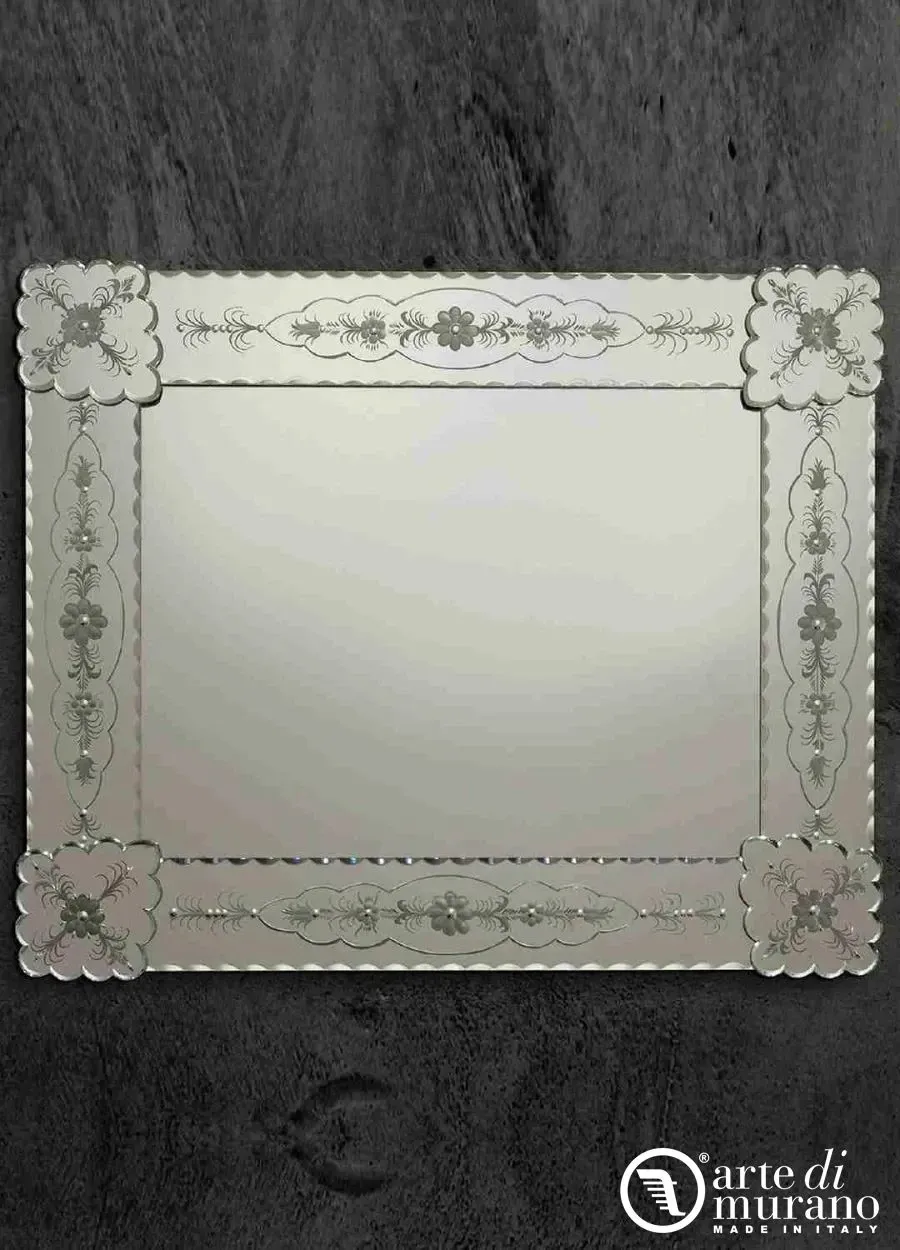 obrazek 1 Gustowne lustro w stylu weneckim - szkło Murano