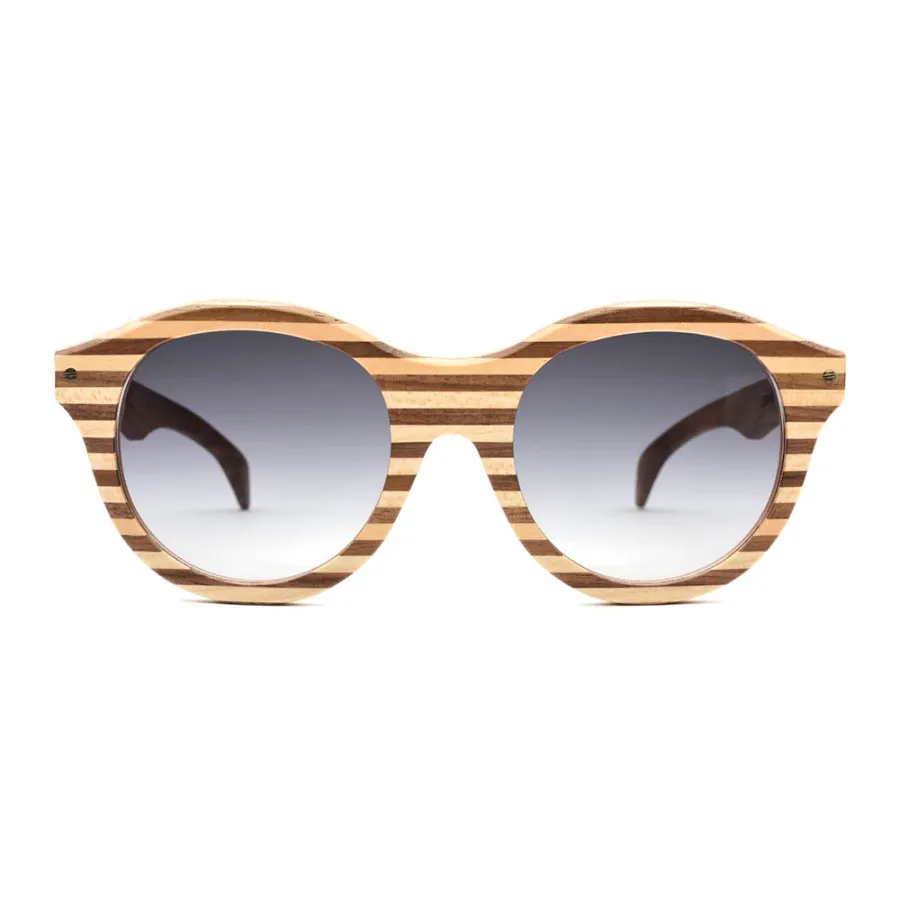 obrazek 1 Drewniane, damskie okulary w poziome paski - Legno Light
