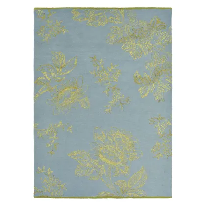 Zdjęcie Prestiżowy niebiesko złoty dywan w kwiaty - TONQUIN BLUE 37008
