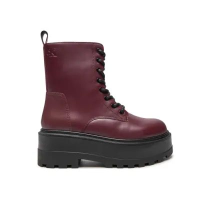 Zdjęcie Calvin Klein Jeans Trapery Flatform YW0YW01535 Bordowy