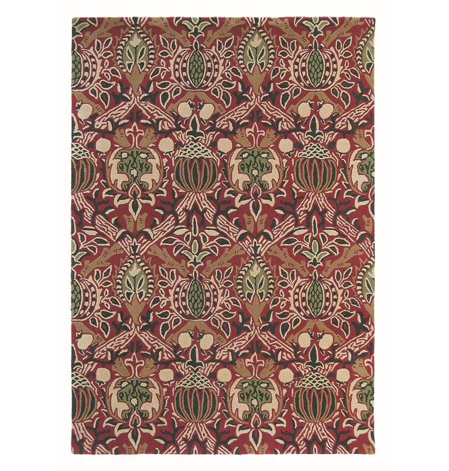 Bordowy Dywan w Kwiaty - GRANADA RED BLACK 27600