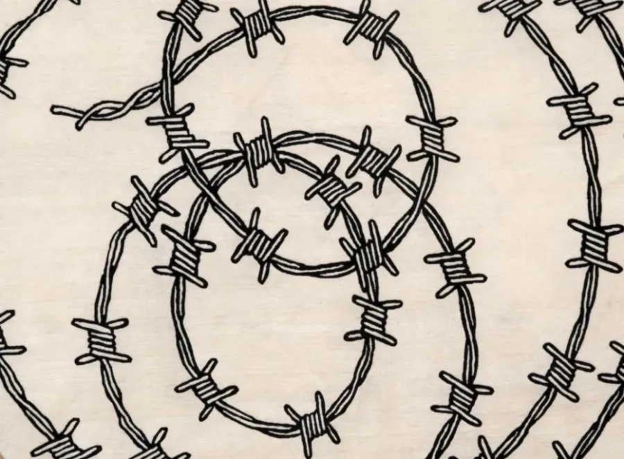 obrazek 2 Okrągły dywan z mieszanki wełny i jedwabiu - BARBED WIRE