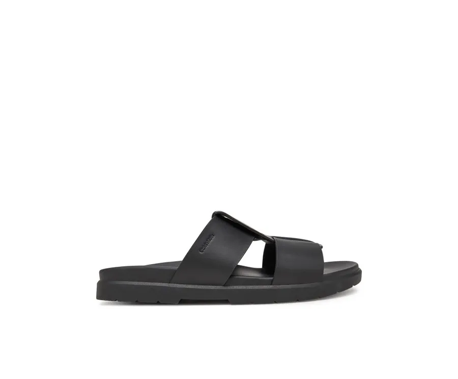 obrazek 1 Calvin Klein Klapki Lug Sandal Double T Lth HM0HM01734 Czarny
