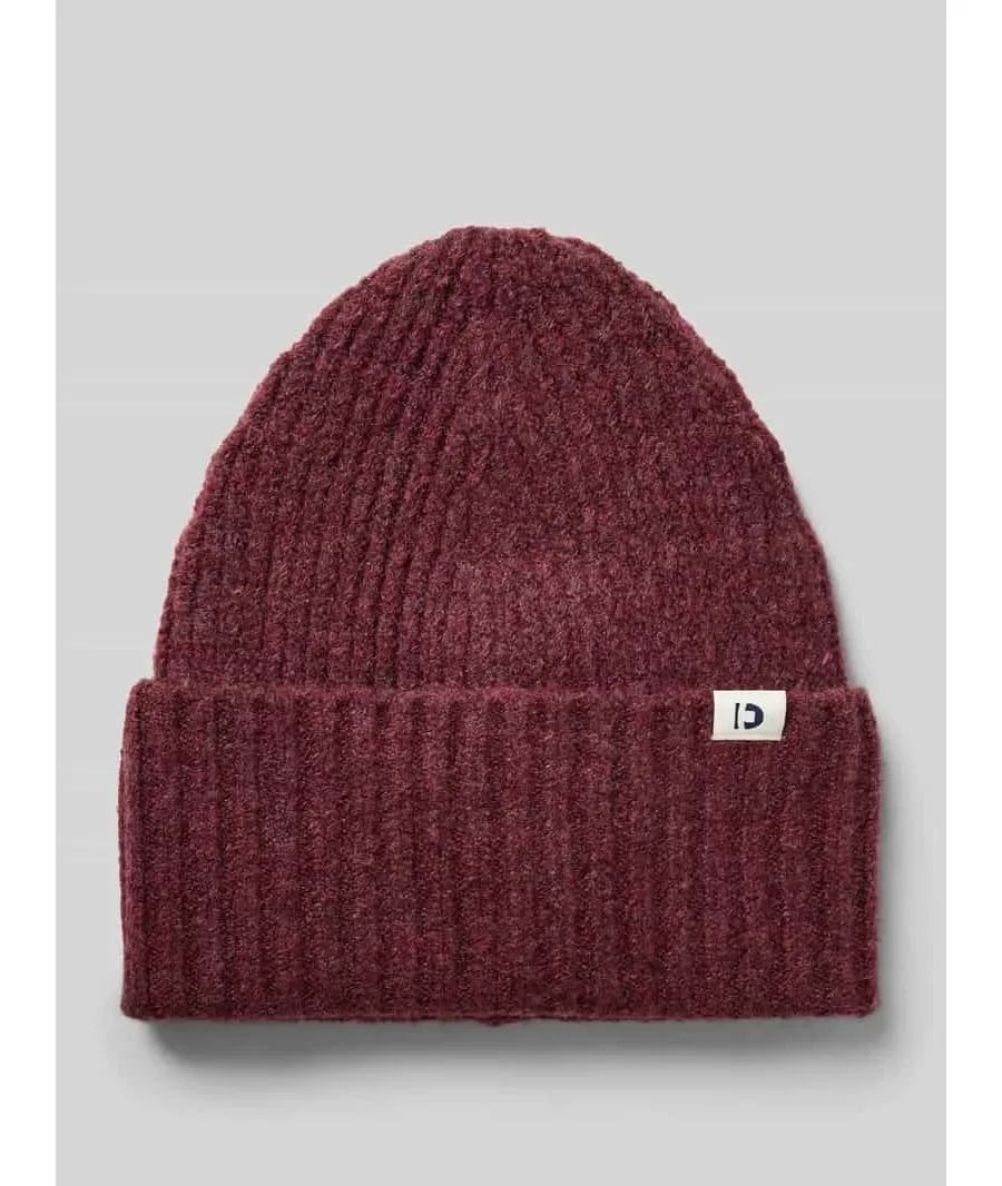 obrazek 1 Czapka beanie z prążkowanej dzianiny z naszywką z logo na brzegu