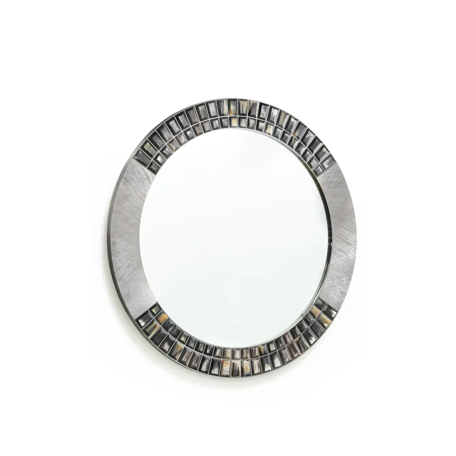 obrazek 2 Włoskie okrągłe lustro ścienne w ręcznie grawerowanym mosiądzu – Arcahorn