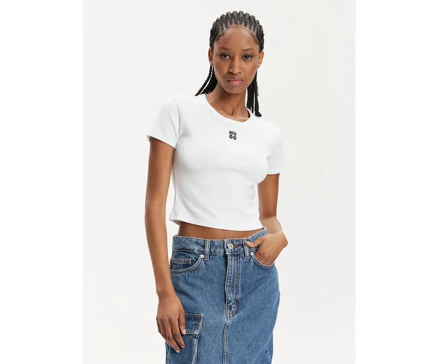 obrazek 1 Hugo T-Shirt Delanor 50512000 Biały Slim Fit HUGO