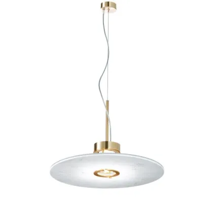 Zdjęcie Żyrandol „Marble hat” z pojedynczym poziomym marmurowym dyskiem – Il Paralume Marina