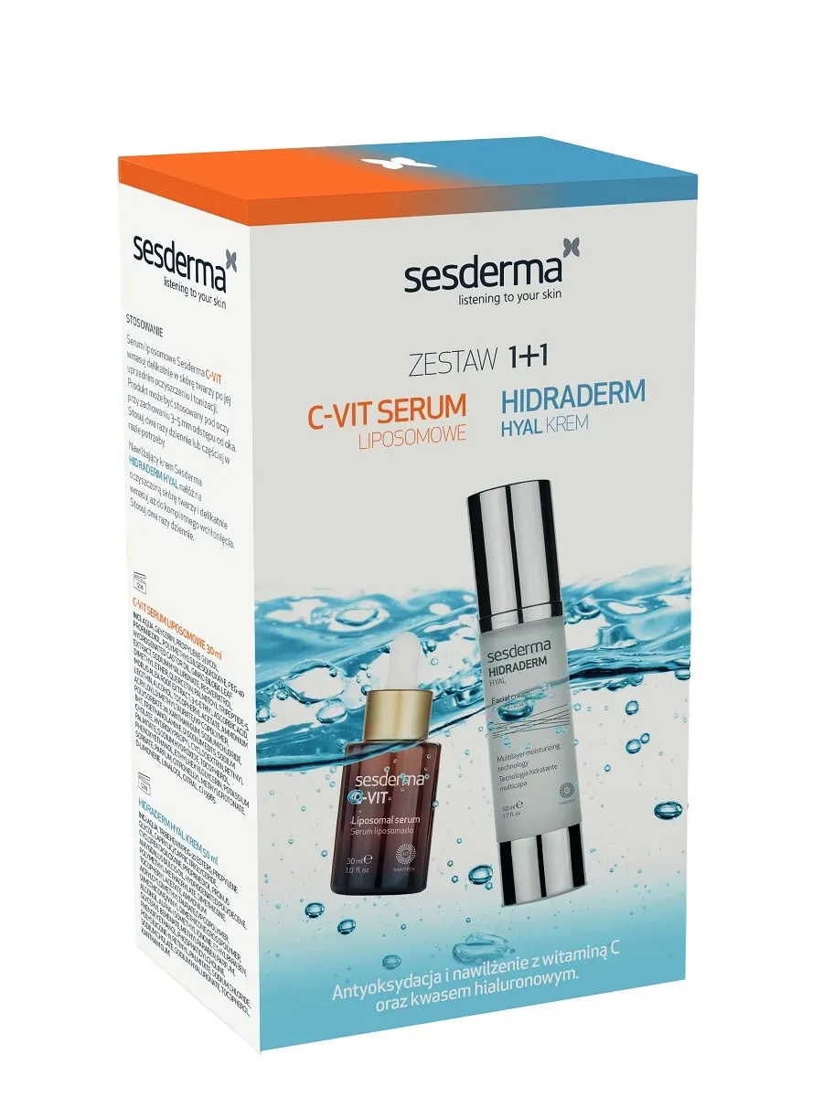 obrazek 1 Sesderma Zestaw (C-Vit Serum Liposomowe 30ml + Hidraderm Hyal Krem 50ml)