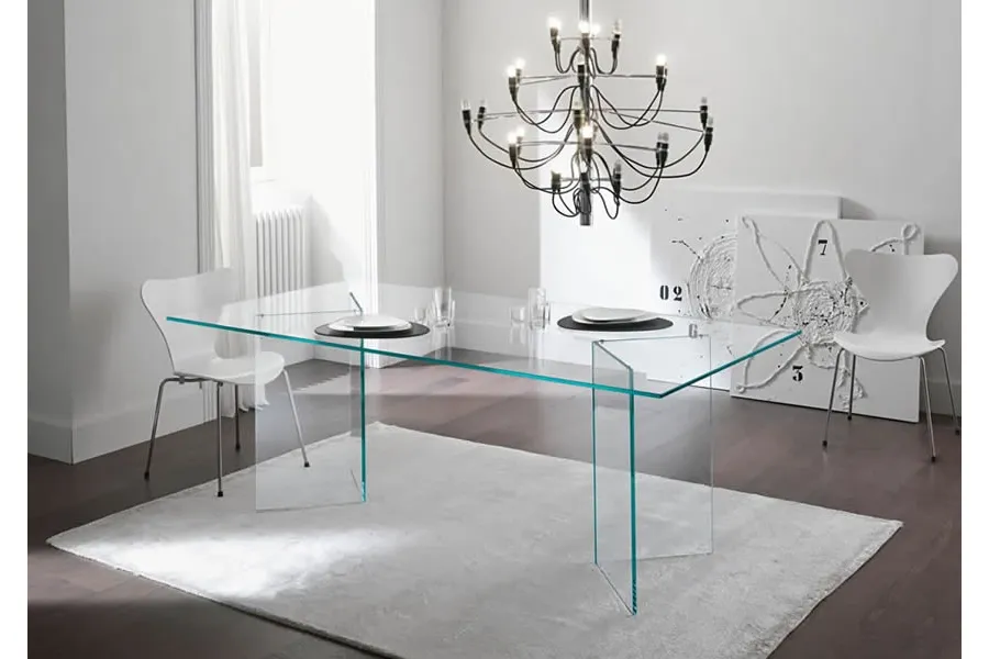 obrazek 4 Włoski wysoki prostokątny stół wykonany ze szkła - Tonelli Design