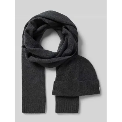 Zdjęcie Czapka beanie w zestawie z szalem z bawełną model ‘WINTER’