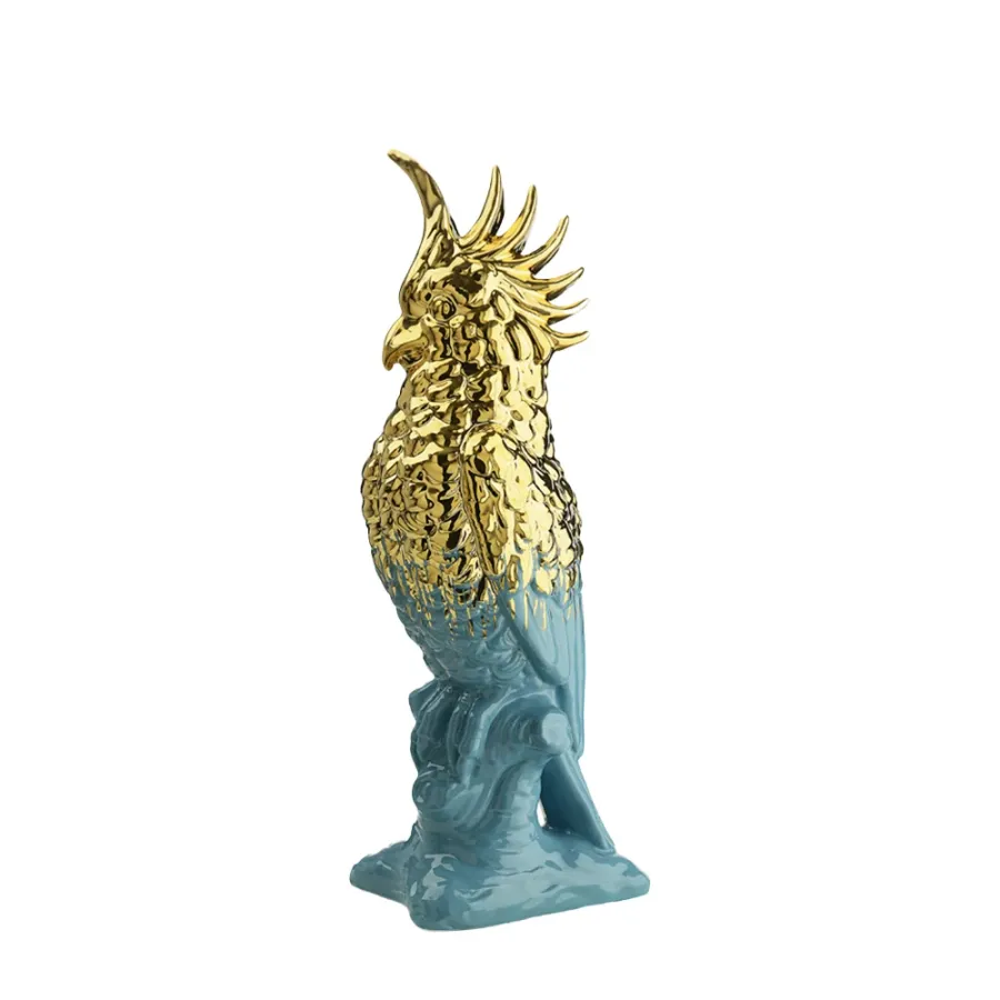obrazek 4 Szkliwiona ceramiczna papuga H.44xL.16xP.16 cm