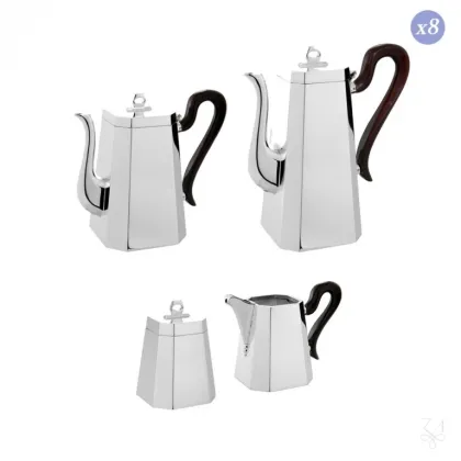 Zdjęcie Zestaw kawowy ze srebra o oryginalnym kształcie dla 8 osób – Zaramella Argenti