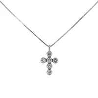 Picture Necklace with a small cross and a diamond pendant