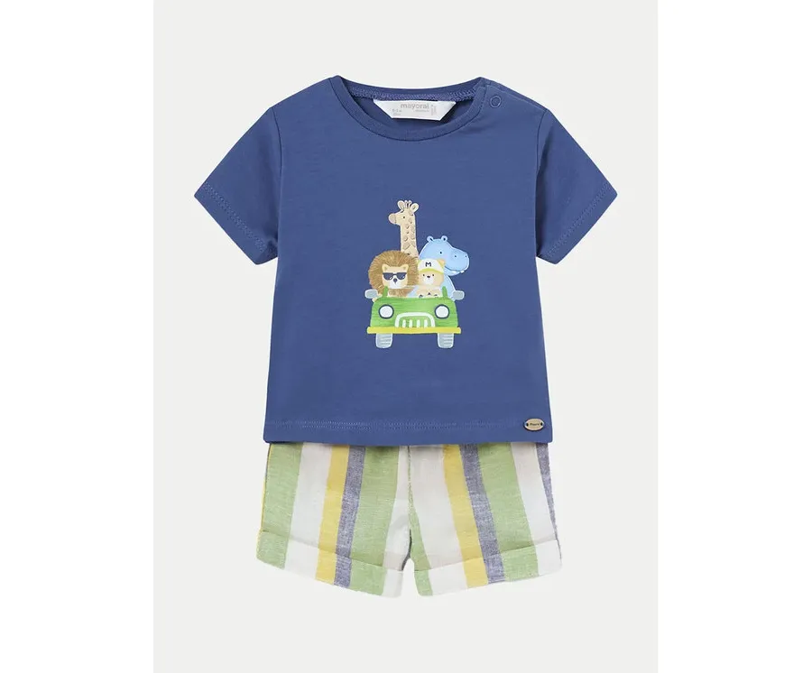 obrazek 1 Mayoral Komplet t-shirt i spodenki 1223 Kolorowy Regular Fit