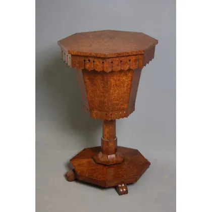 Zdjęcie Bardzo nietypowy, drewniany stolik roboczy / do szycia Williama IV - antyk