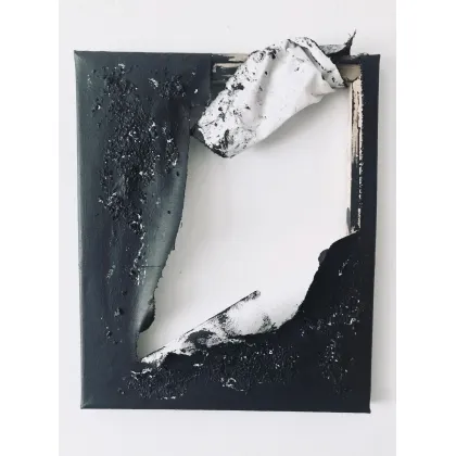 Zdjęcie Battlefield, akryl na rozdartym płótnie