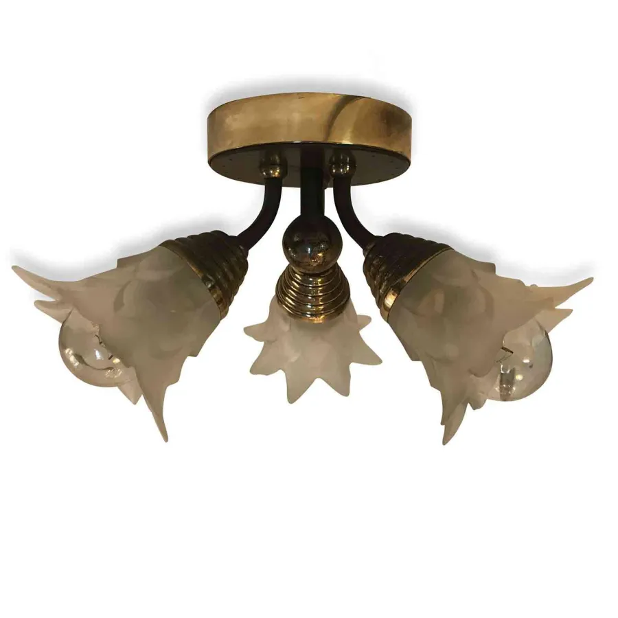 obrazek 4 Vintage lampa sufitowa z 3 lampami kwiatami