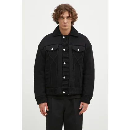 Zdjęcie Kenzo kurtka Knitted Down Jacket męska kolor czarny zimowa oversize FE65OU1419NC.99