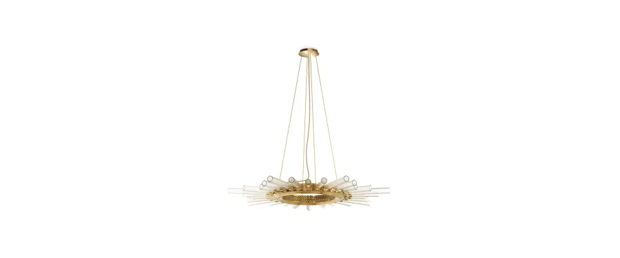 obrazek 1 Stylowa lampa wisząca z żebrowanymi cylindrami ze szkła kryształowego