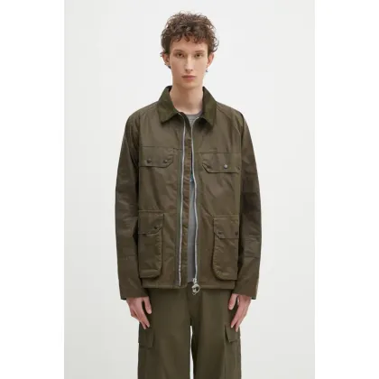 Zdjęcie Barbour kurtka Barbour Re-Engineered Short Bedale Wax Jacket kolor zielony przejściowa MWX2446