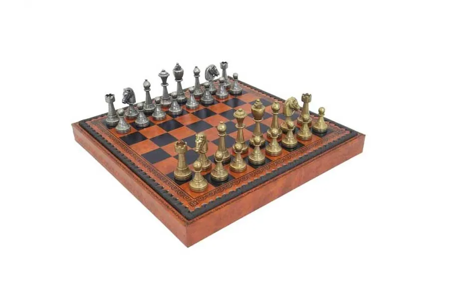 picture 1 Ornamental chess set – board covered with eco leather 70M+209L