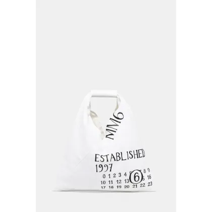 Zdjęcie MM6 Maison Margiela torebka bawełniana kolor biały SB6WD0013