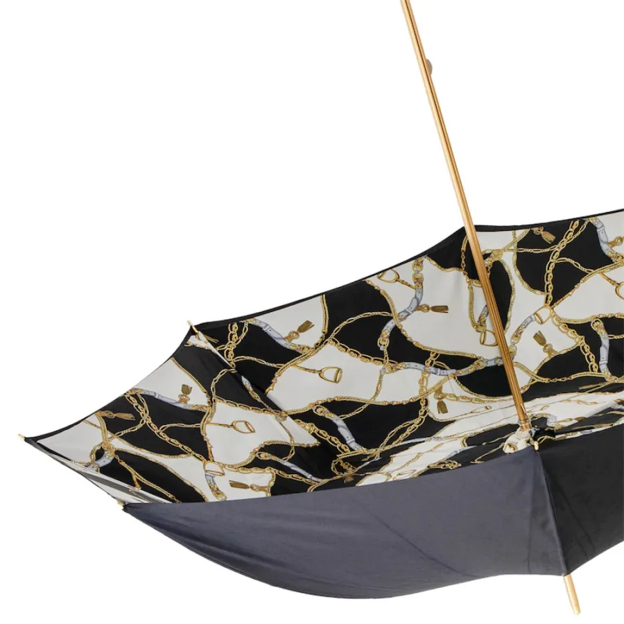 obrazek 5 Piękny stylowy czarny parasol damski – Pasotti