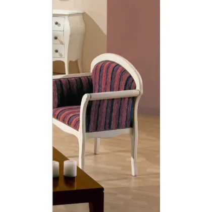 Zdjęcie Piękny, włoski fotel, postarzony lakierowany biały kolor - Fratelli Mirandola