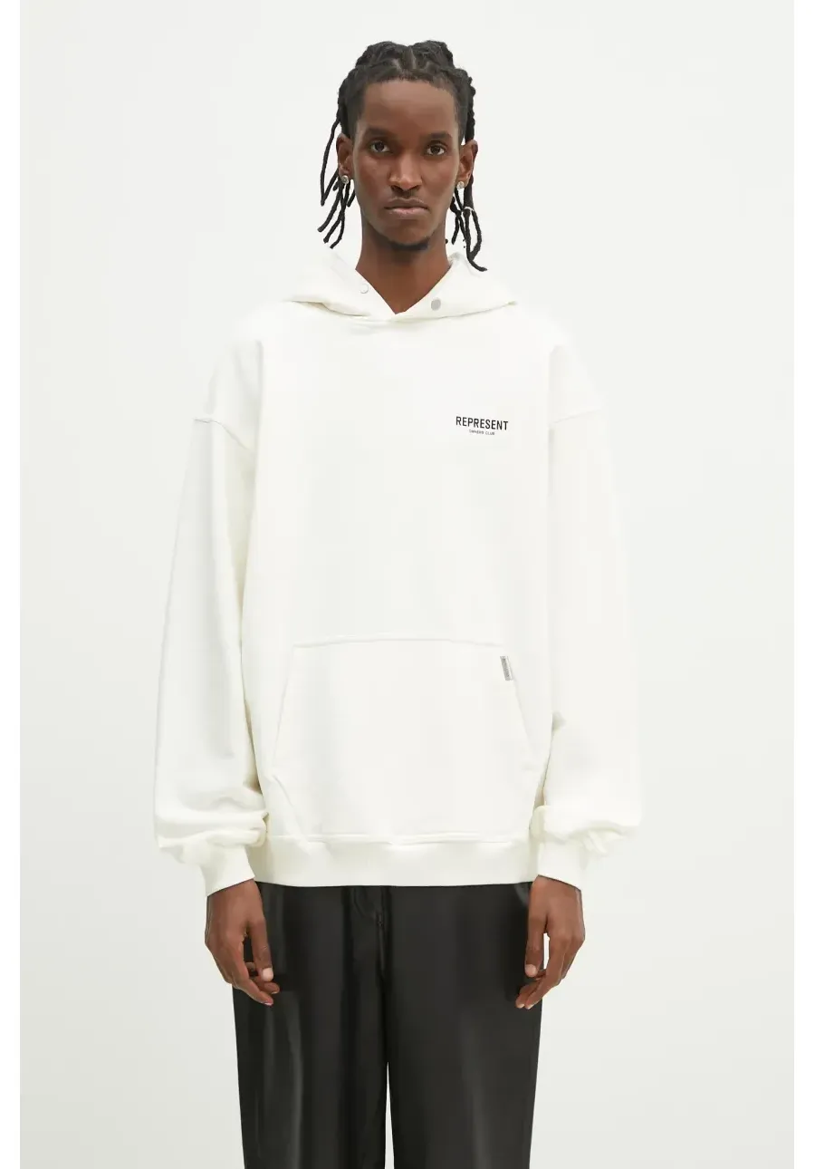 obrazek 1 Represent bluza bawełniana Owners Club Hoodie męska kolor beżowy z kapturem z nadrukiem OCM41113.072